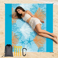 BORDEAG Strandmatte 210x200 cm sandfrei, wasserdicht, ultraleicht mit Heringen