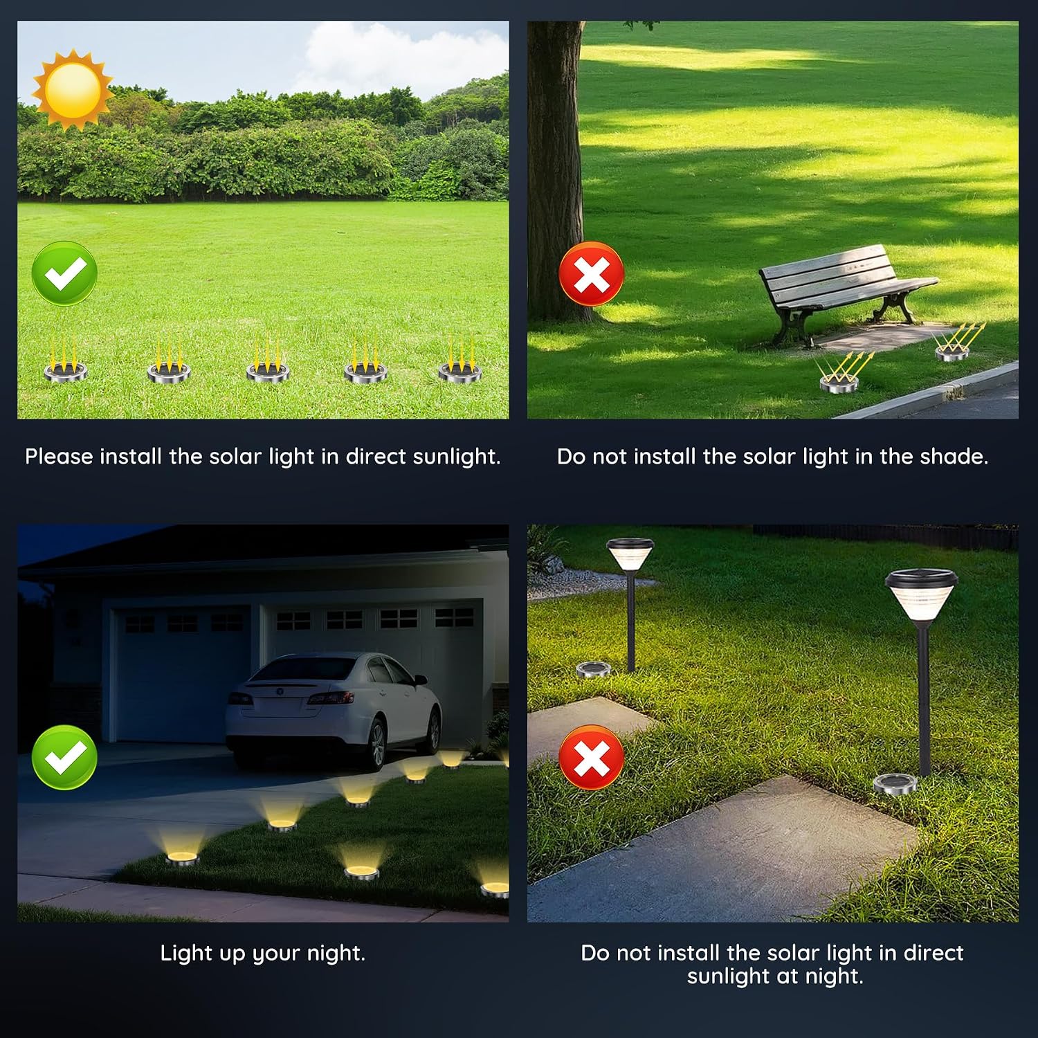 12er Solar Bodenleuchten Aussen 8 LED Warmweiss IP65 Edelstahl Kunststoff