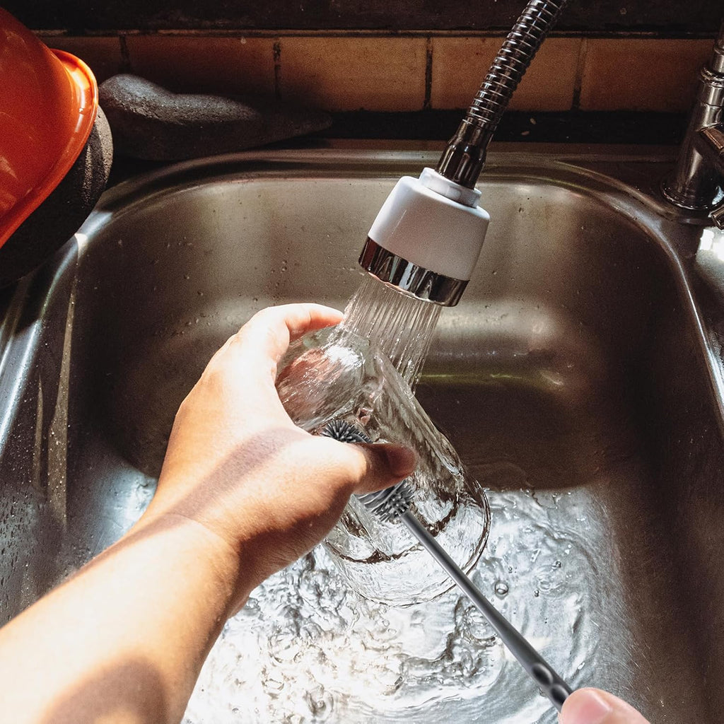 Waterdrop Flaschenbuerste lang fuer schmale Sportflaschen Grau