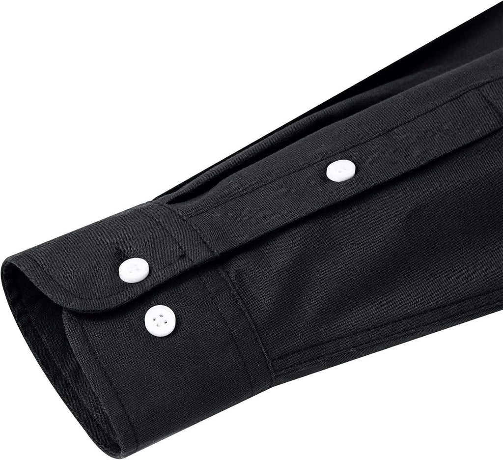 Siliteelon Herren Oxford Hemd Langarm 100% Baumwolle buegelfrei S-5XL