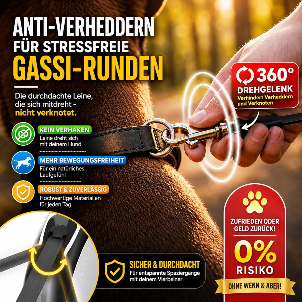 CORTESPETS Rollleine 5m fuer Hunde bis mit Kotbeutel Weiss