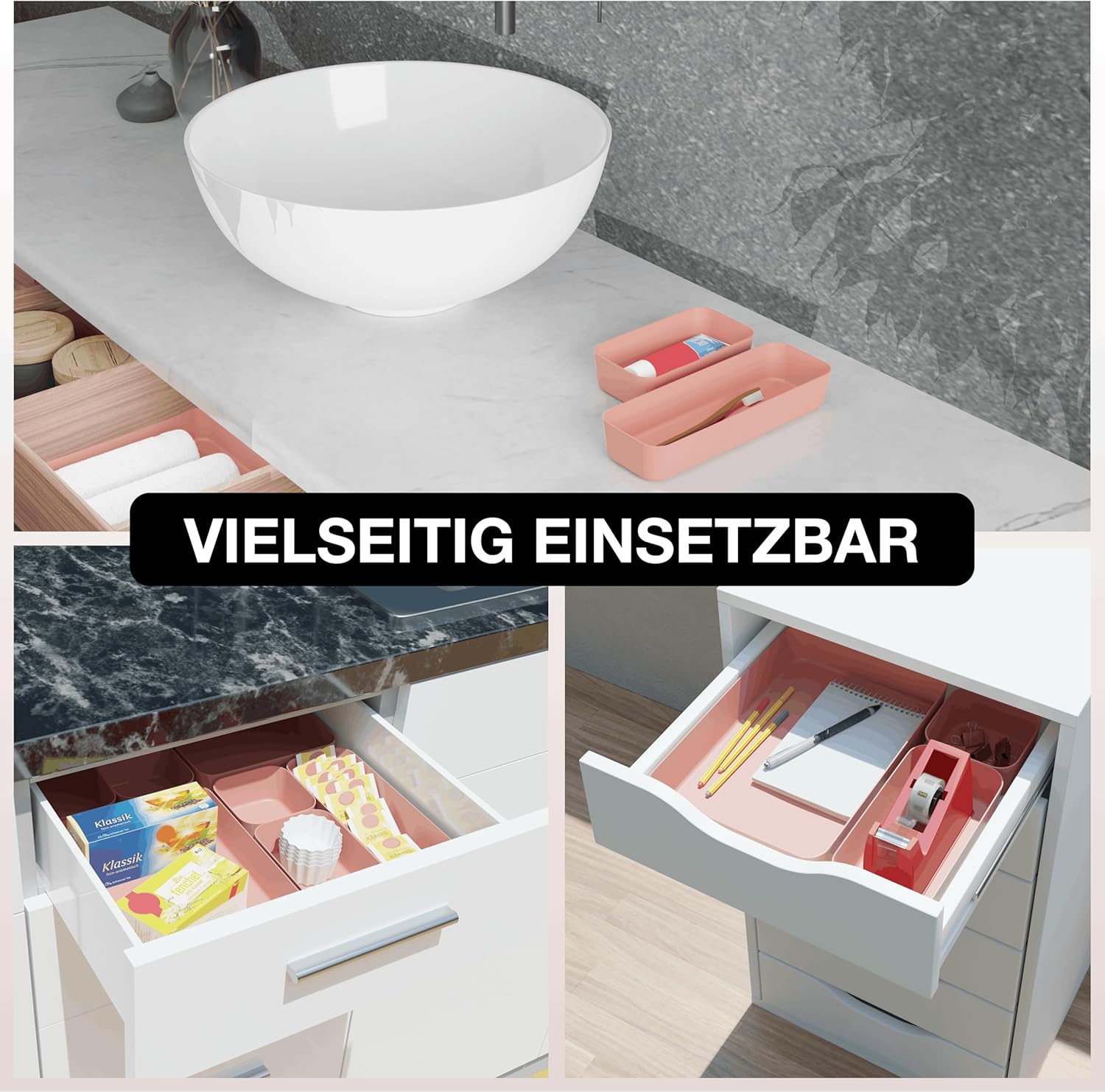Schubladen Organizer Set Schubladentrenner Schreibtisch Sortierbox