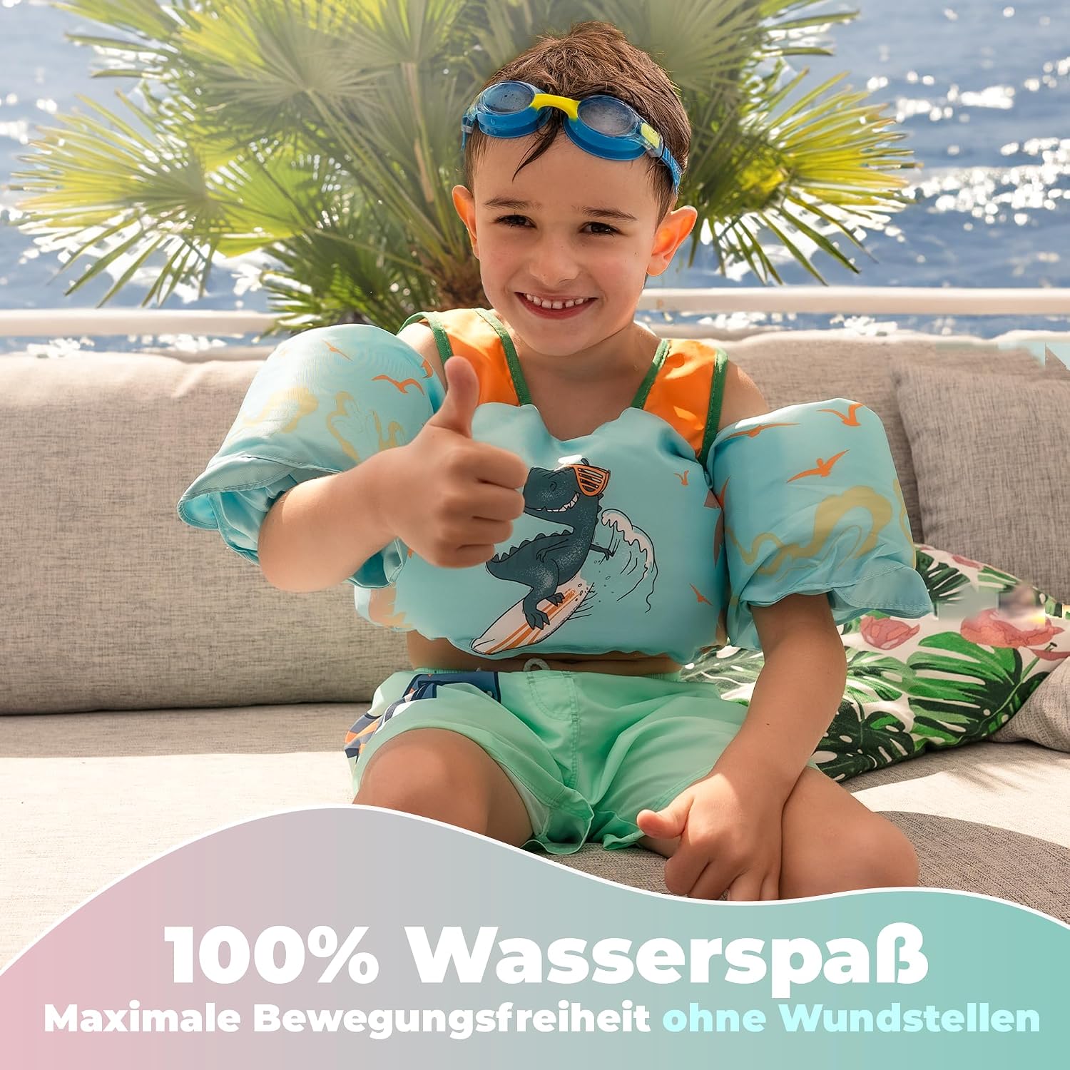 KIDVERSE Schwimmweste Kinder 3-6 Jahre bis Schwimmhilfe mit Aermel