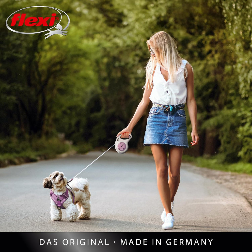 flexi Select M Roll-Leine 0-7 m, verstellbar, Gurt fuer Hunde bis, grau