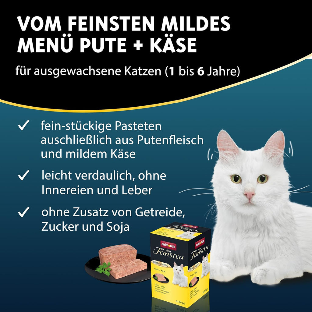 Animonda Vom Feinsten Mildes Menue Katzenfutter Pute 32x100g verschiedene Sorten