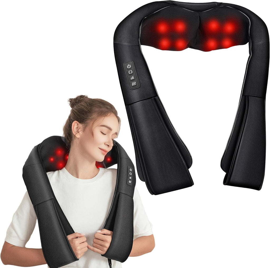 Brelley Shiatsu Nackenmassagegeraet 3D mit Waerme fuer Nacken Ruecken Beine