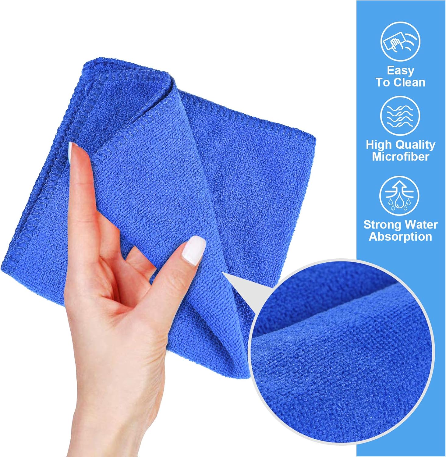 URAQT Mikrofasertuecher Auto 6er Set 500 GSM fusselfrei 30cm-60cm Reinigung