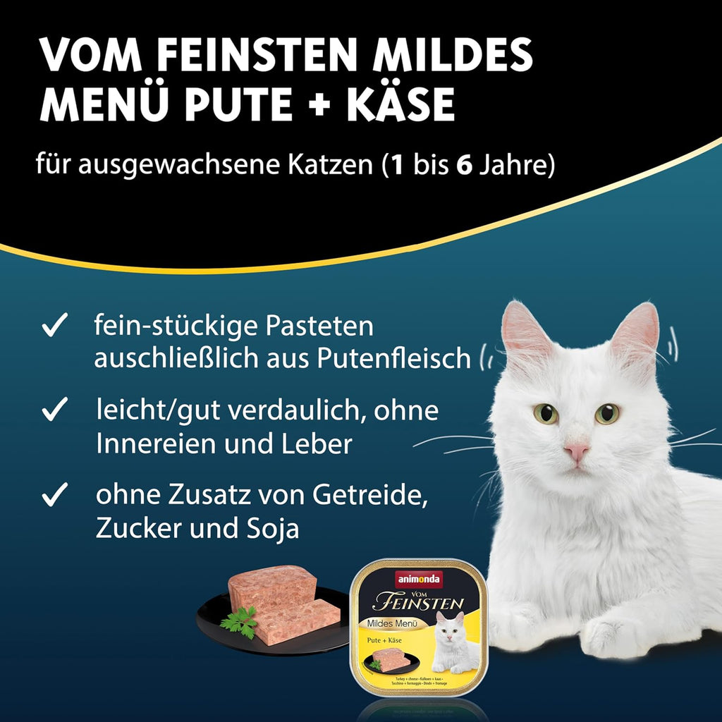 Animonda Vom Feinsten Mildes Menue Katzenfutter Pute 32x100g verschiedene Sorten