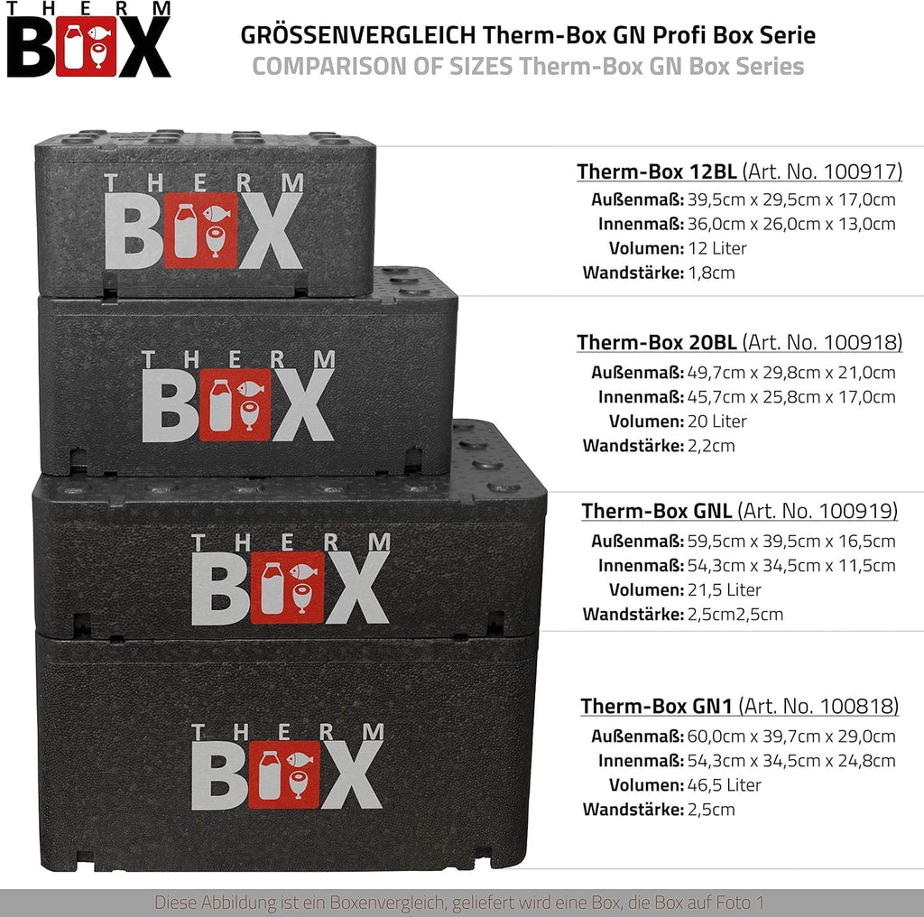 THERM BOX Styropor Isolierbox 12 Liter Innen 36x26x13 cm Thermobehaelter