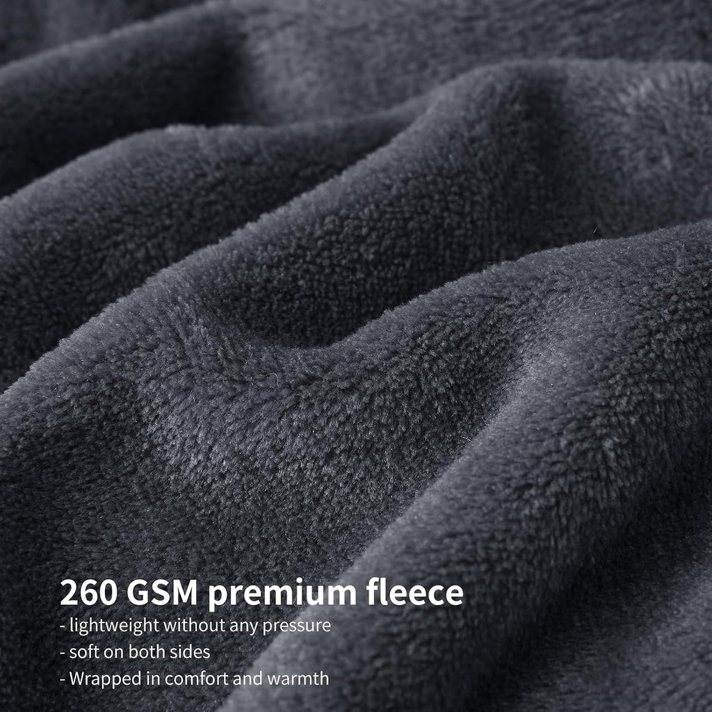 Aisbo Kuscheldecke 150×200 cm Flauschig Fleecedecke Grau 150cm-270cm