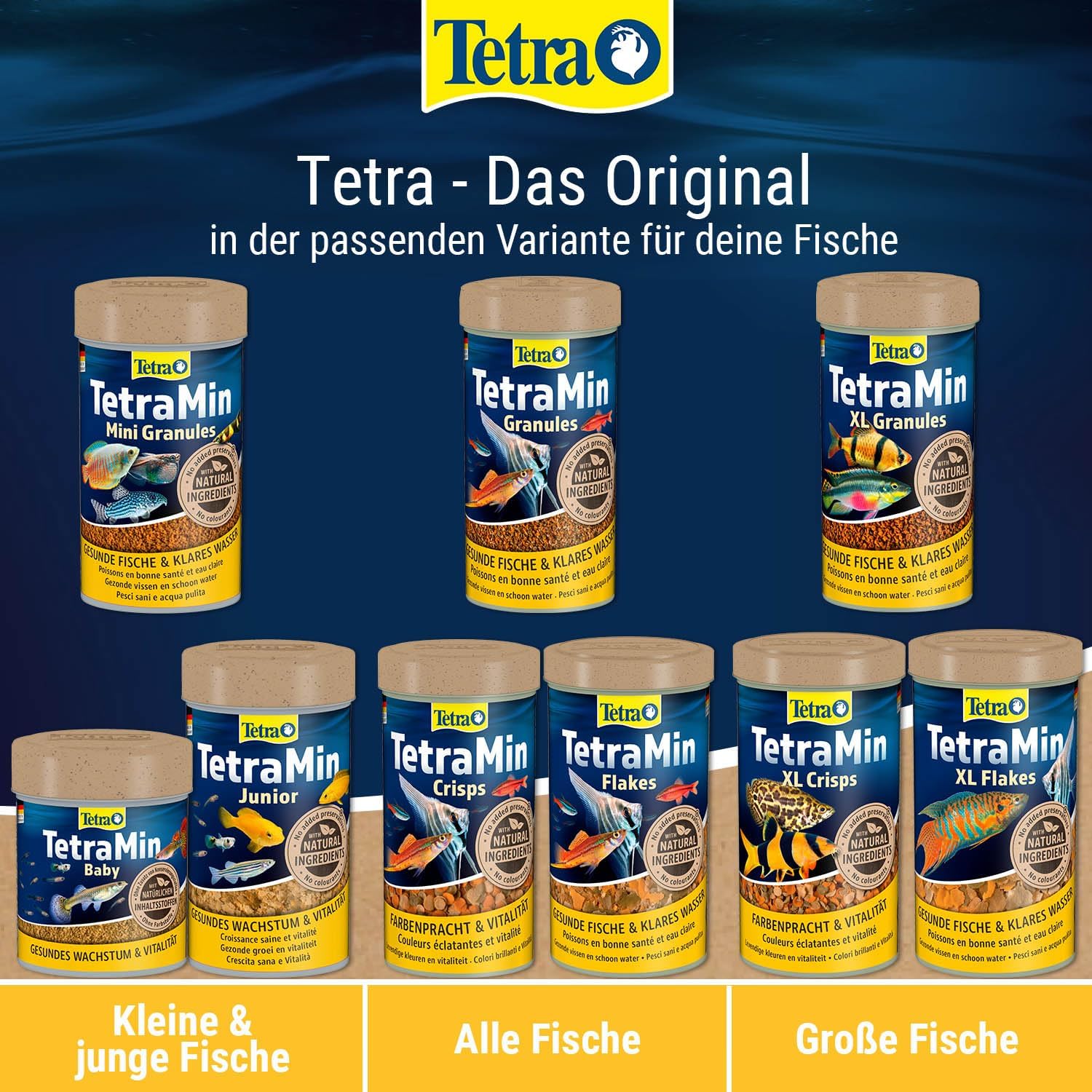 TetraMin Crisps Fischfutter fuer Zierfische mit klarer Wasserformel