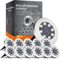 FLOWood Solar Bodenleuchte 12er Set 8 LED Warmweiss Wasserdicht Edelstahl
