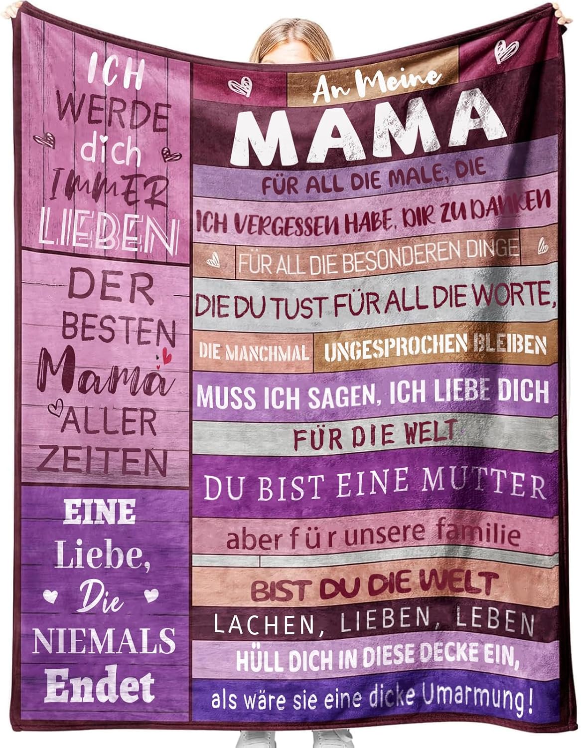 Mutter Kuscheldecke Beste Mama Geschenk personalisiert 150cm-220cm