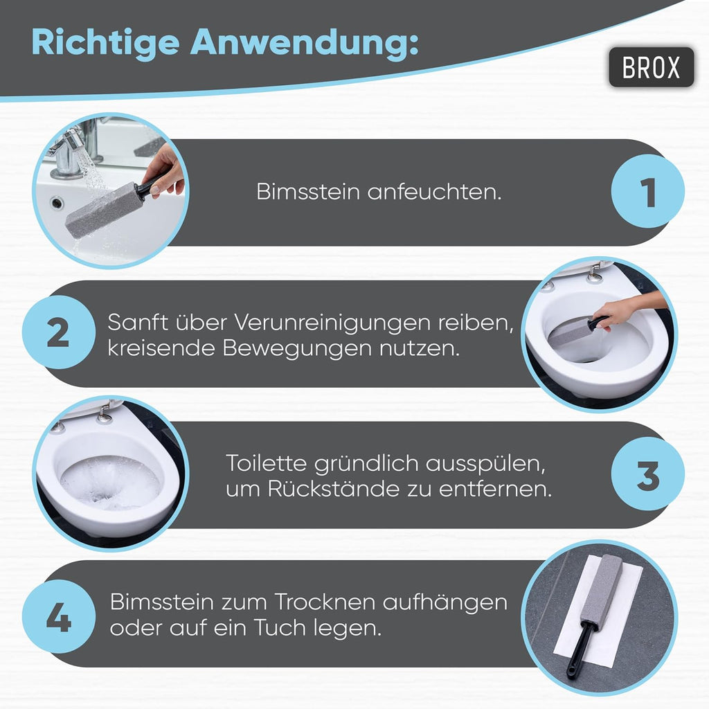 Bimsstein WC 3 Stueck Set - Urinstein und Kalkentferner fuer Toilette