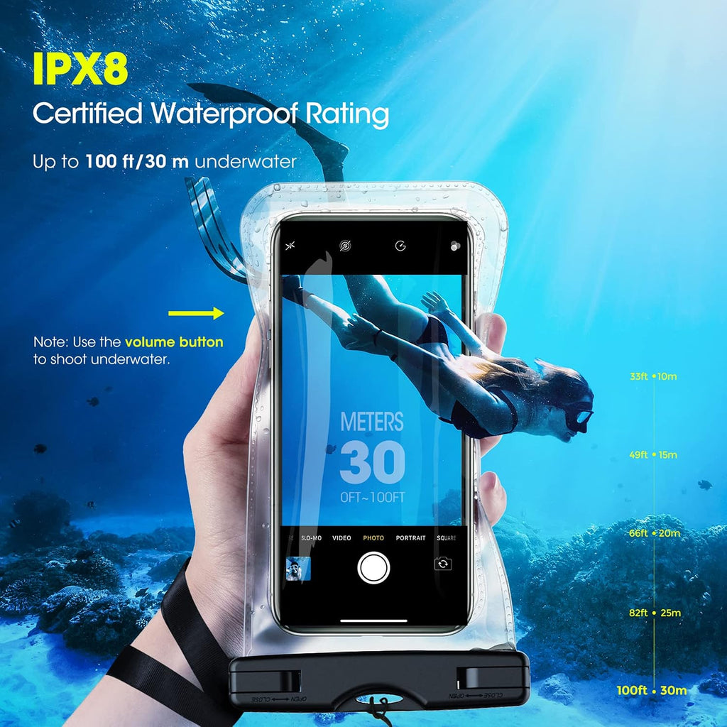 Wasserdichte Handytasche IPX8 bis 7" kompatibel mit iPhone 14 13 12 Pro Max (2 S