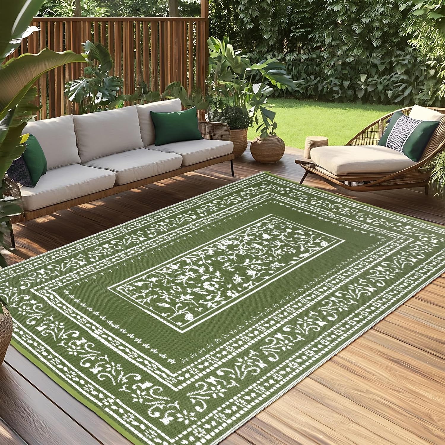 Outdoor Teppich blau 150 x 245 cm wetterfest wasserdicht UV-bestaendig 180cm-275c