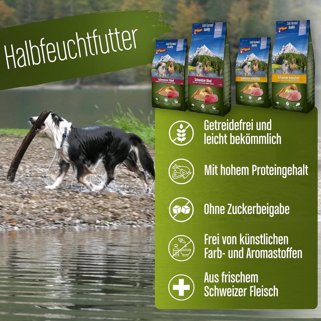 DeliBest Adult Sensitive Hundefutter Schweizer Rind getreidefrei verschiedene Sorten