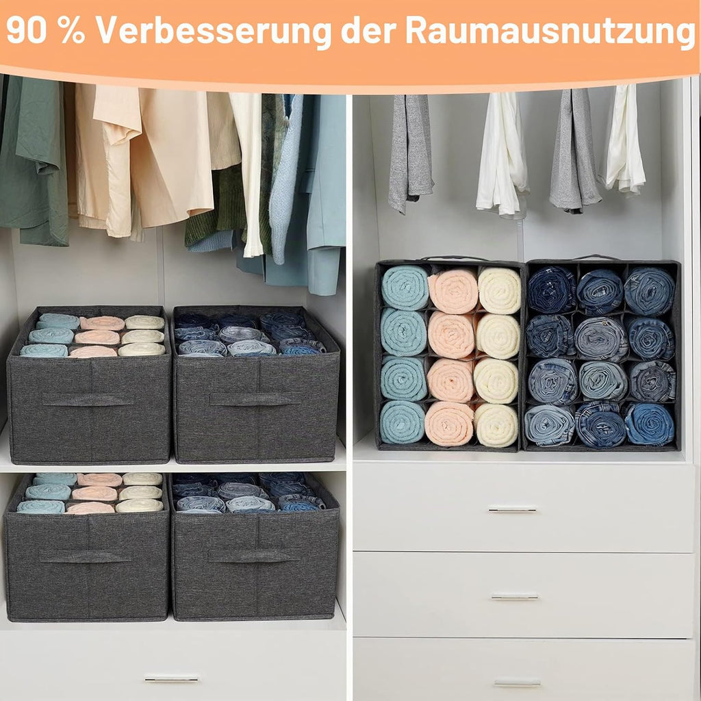 Kleiderschrank Organizer 12 Zellen Schubladen Aufbewahrungsbox fuer Kleidung