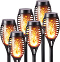 Geemoo Solar-Fackeln 6er Set mit Flammeneffekt, IP65 Wasserdicht, Garten