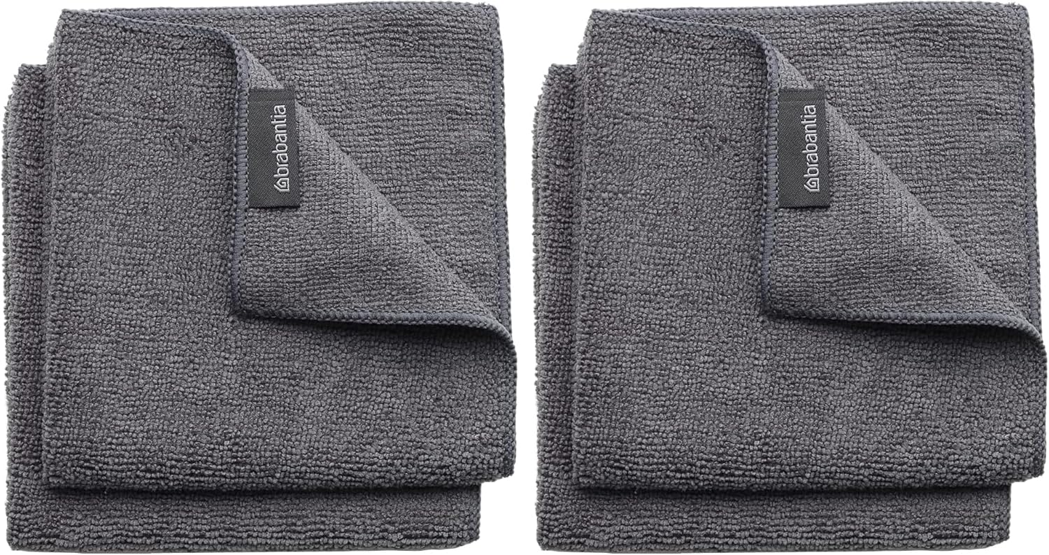 Brabantia Mikrofaser Geschirrhandtuch 2er Set 30×30 cm Dunkelgrau