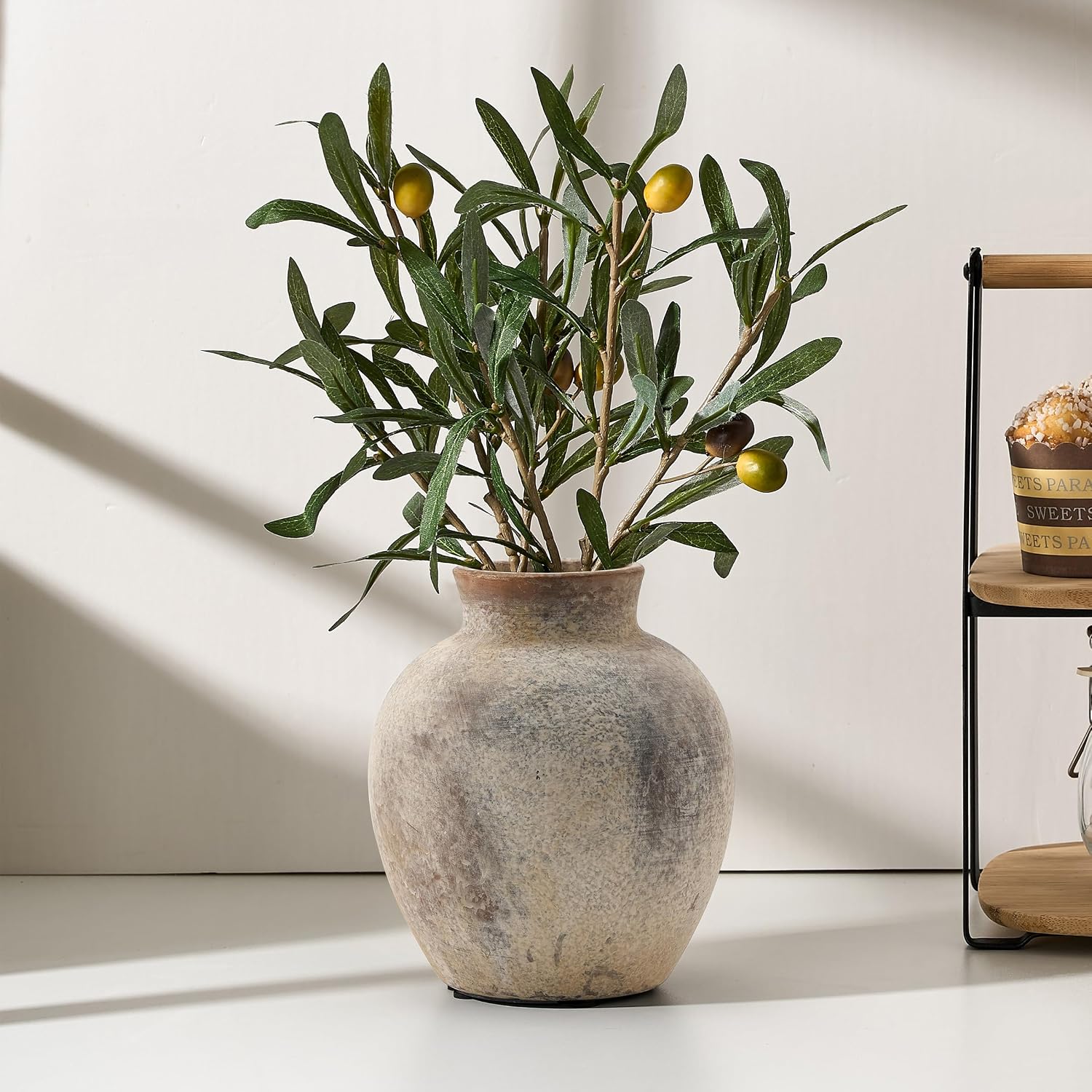 Keramik-Blumenvase 15,2 cm Bohemian Stil rustikal Heimdekoration