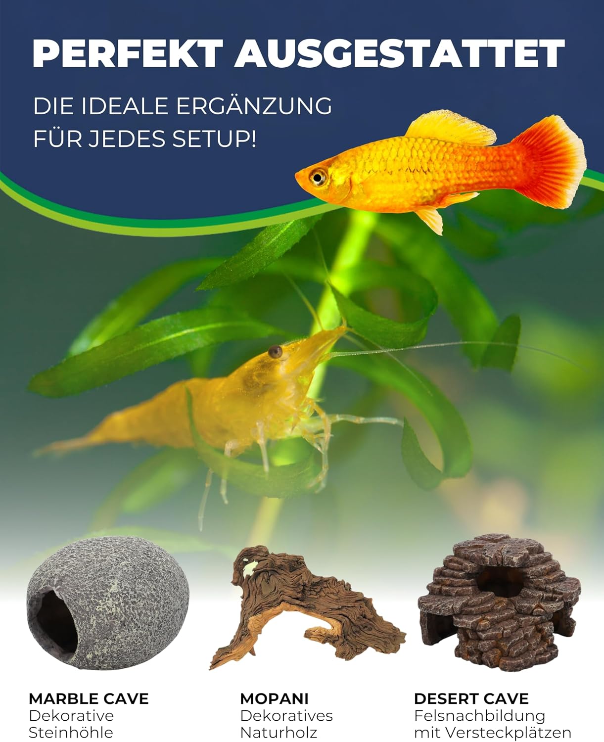 Hobby Marble Cave 3 Aquariumhöhle 7x6x5 cm Versteck Deko für Garnelen Welse