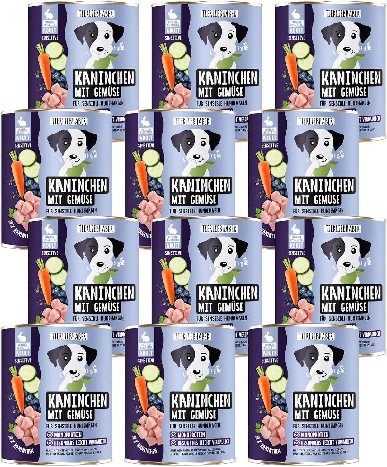 TIERLIEBHABER Hundefutter Nass Kaninchen mit Gemuese Dose