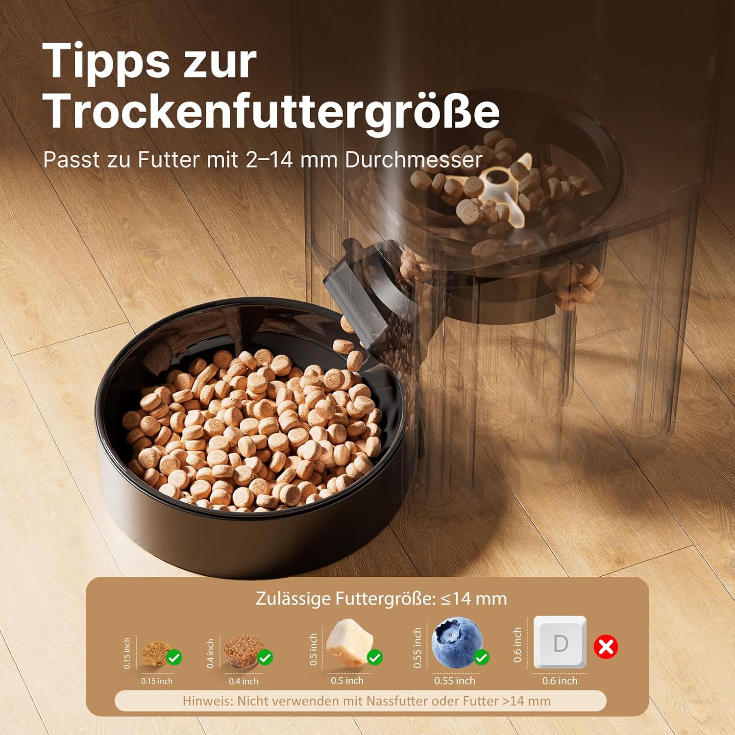 Smart Futterautomat Katze WLAN App Steuerung 1-10 Mahlzeiten Tag