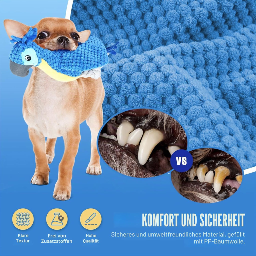 ROSAUI Hundespielzeug Pluesch mit Quietscher und Knisterpapier fuer Welpen