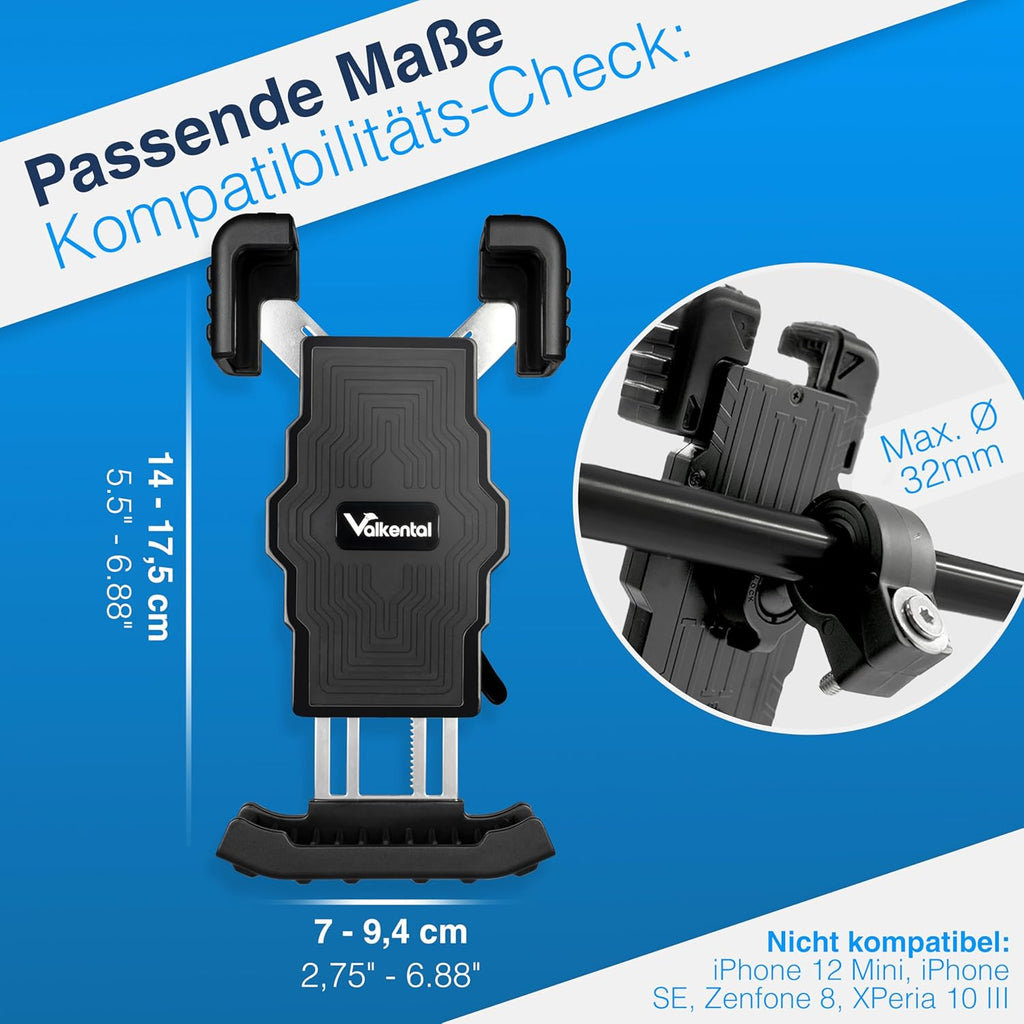 Handyhalterung Fahrrad 360° Drehbar Klicksystem Universal fuer Smartphone