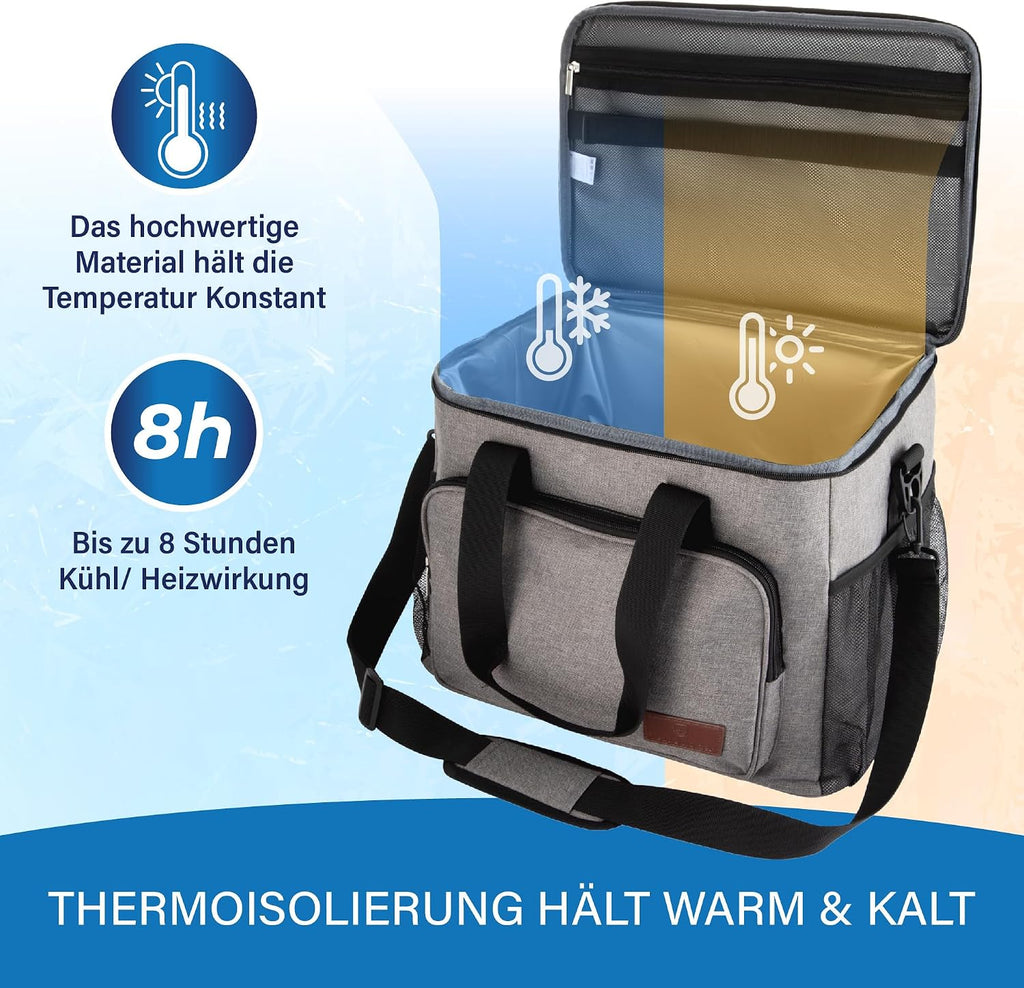 Veddelholzer XXL Kuehltasche 33 L Isolierte faltbare Thermotasche mit Schultergur