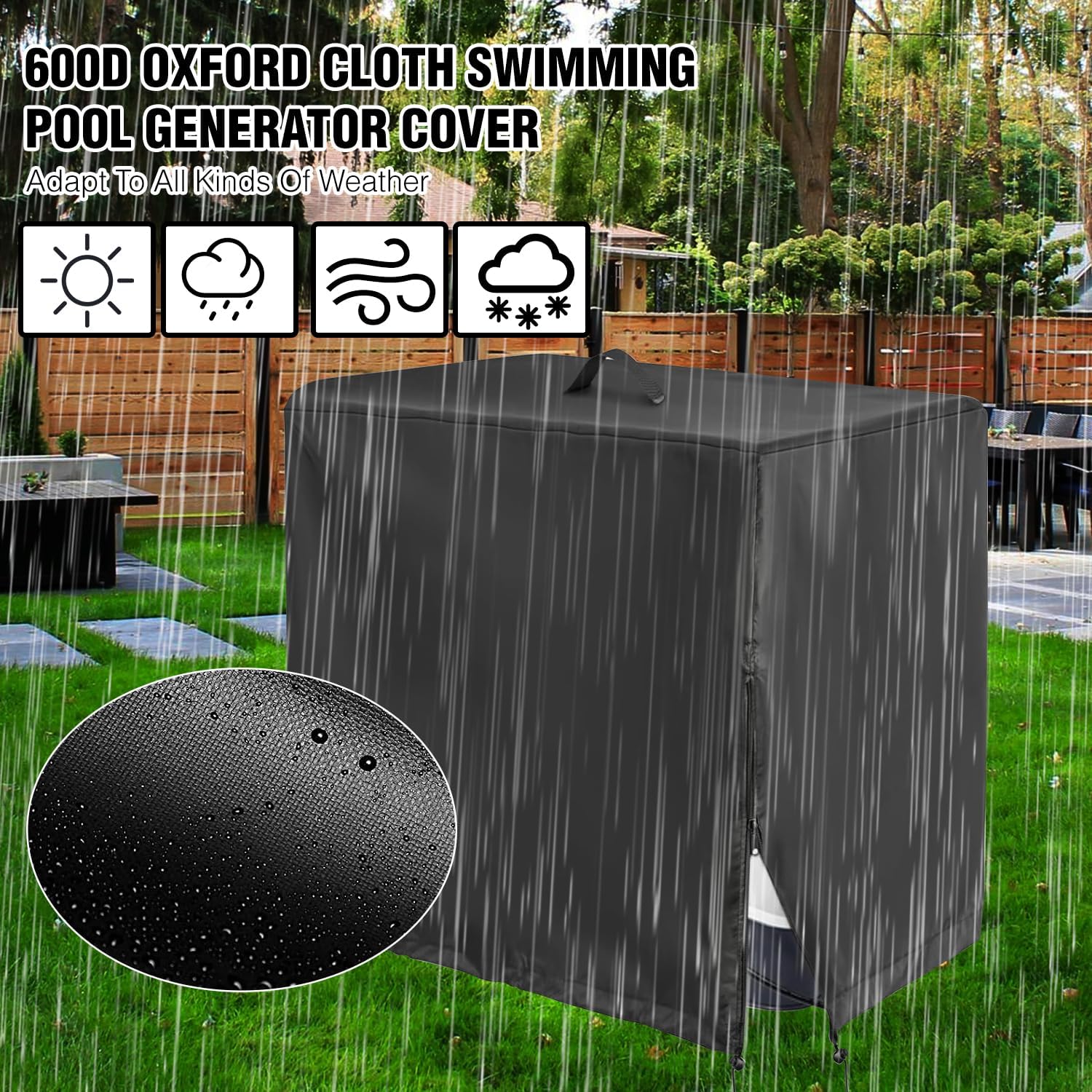 Abdeckung fuer Pool-Sandfilterpumpe 84x61x86 cm 600D Oxford UV-bestaendig wasserdi