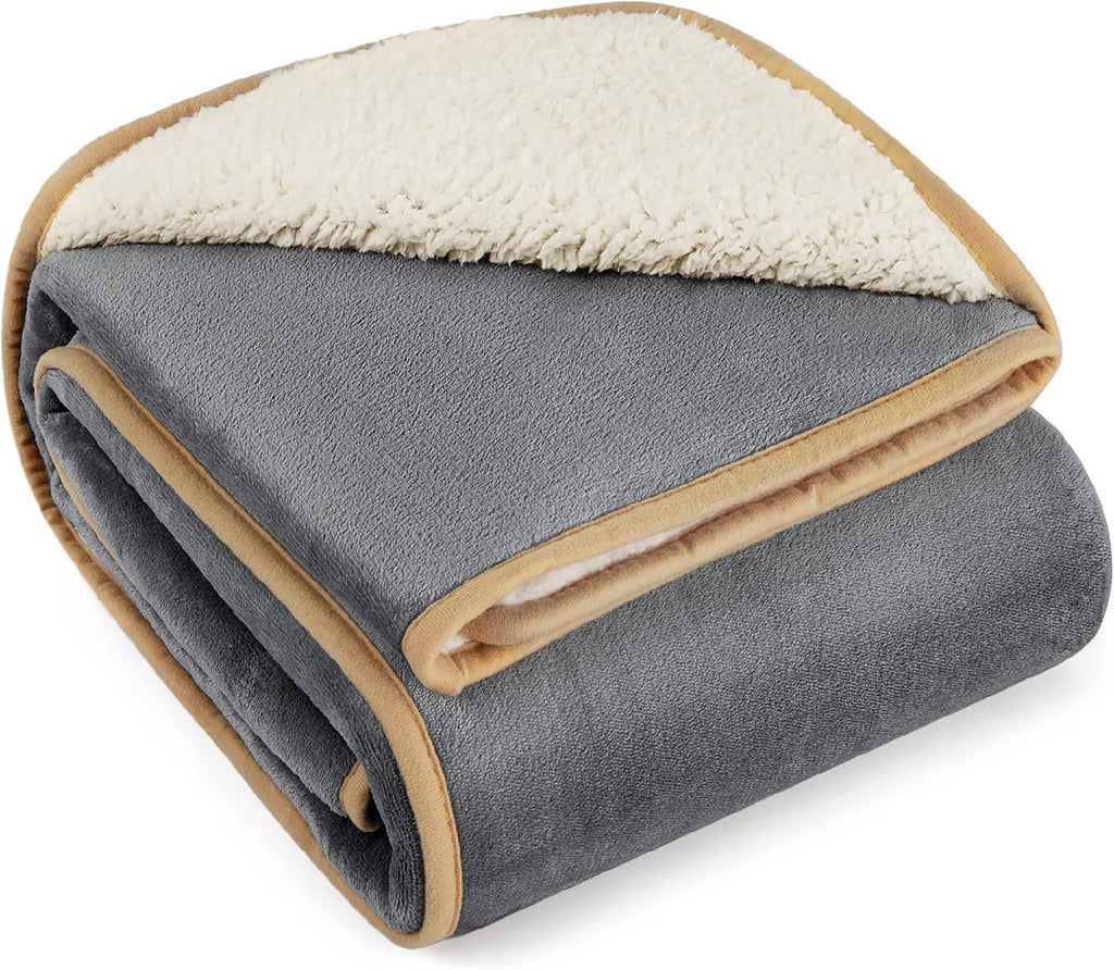 LE SURE Hundedecke 100x80 cm wasserdicht Sherpa Fleece Grau