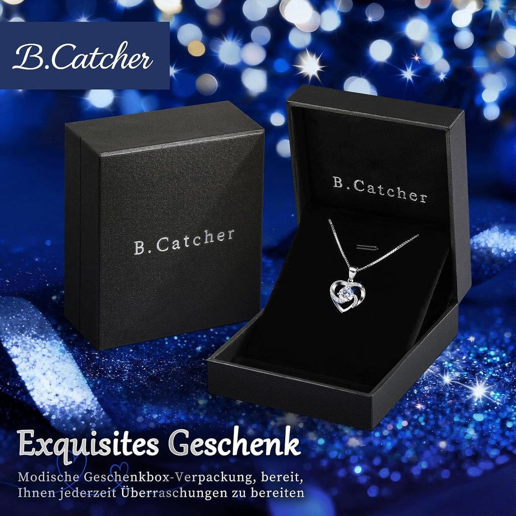 Halskette Damen Silber 925 Herzanhaenger 45 cm Schmuck Geschenk fuer Frauen