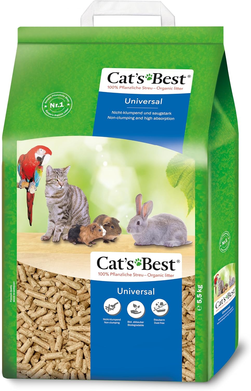 Katzenstreu Cat's Best Universal 10- Pflanzenfasern Pellets