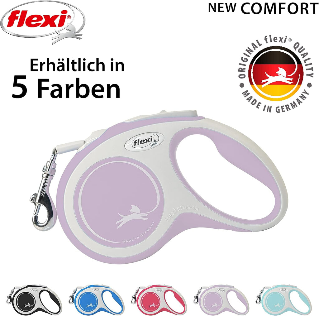 flexi Comfort L Gurt-Plus 8 m Rollleine Schwarz fuer Hunde bis