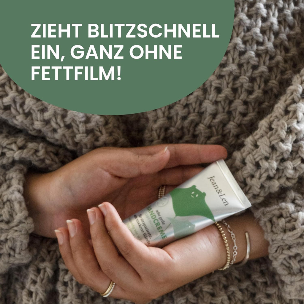 Jean & Len Handcreme Rosemary Ginger Urea vegan fuer trockene Haende