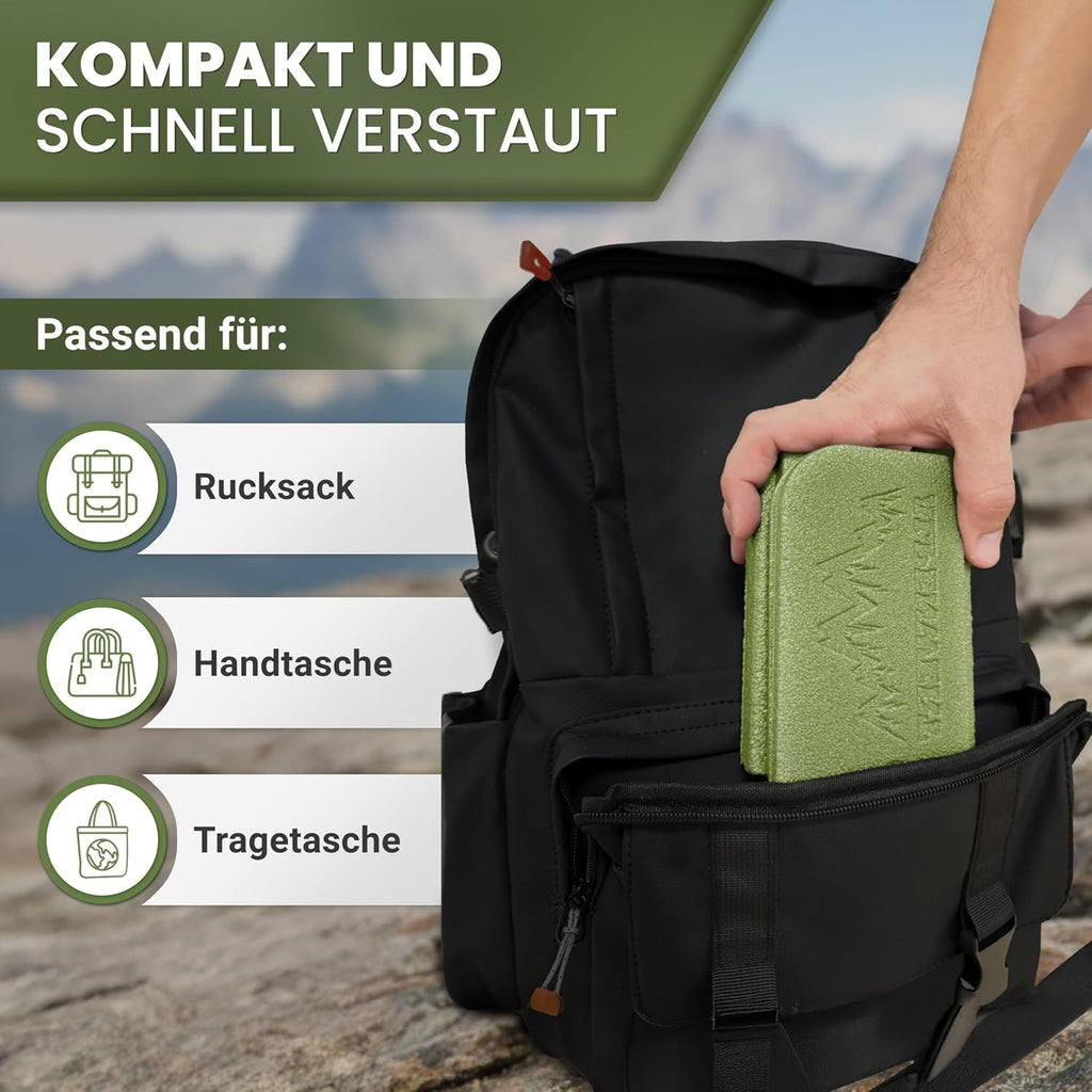 Alpenwert Sitzkissen faltbar 2er Set wasserdicht leicht kompakt fuer Outdoor