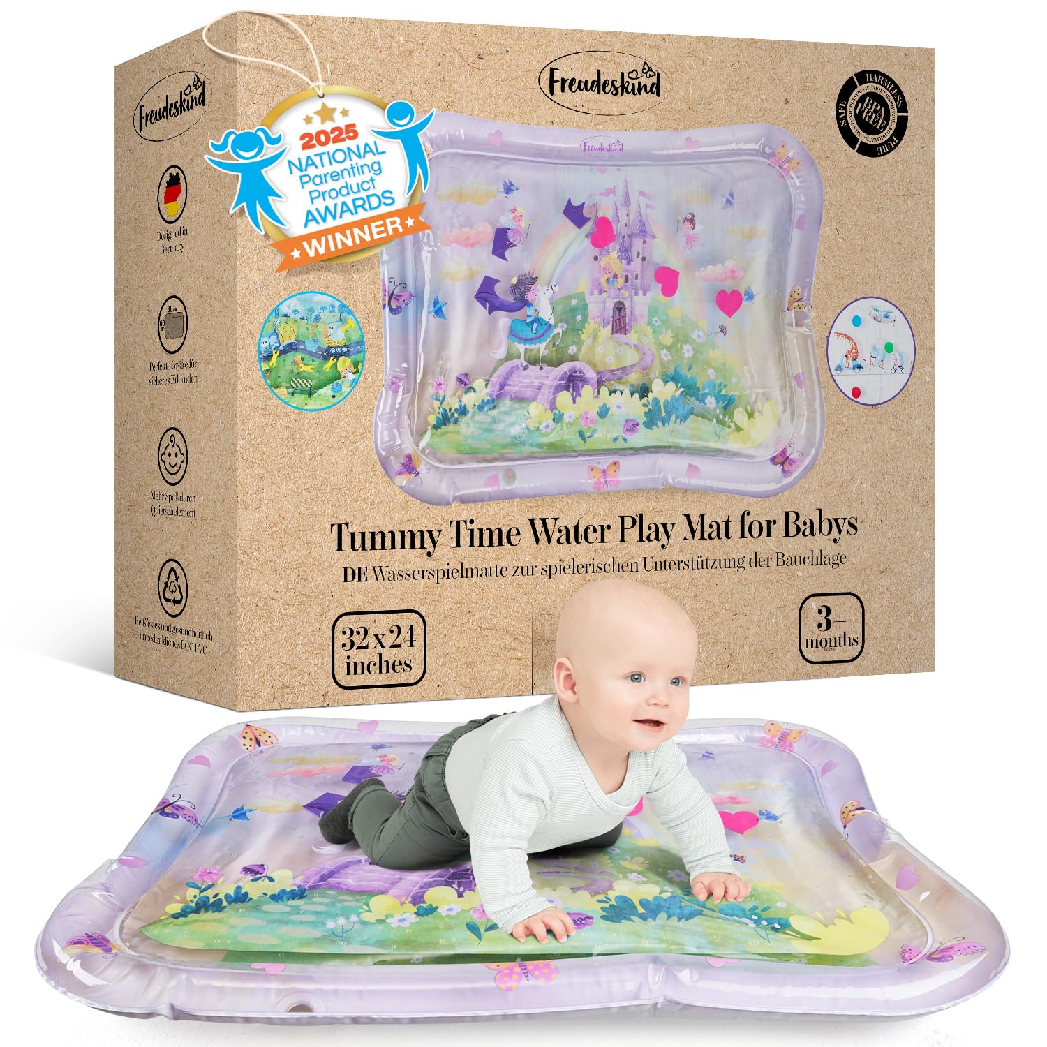 Freudeskind TummyTime XXL Wassermatte Baby Wasserspielmatte BPA-frei phthalatfre