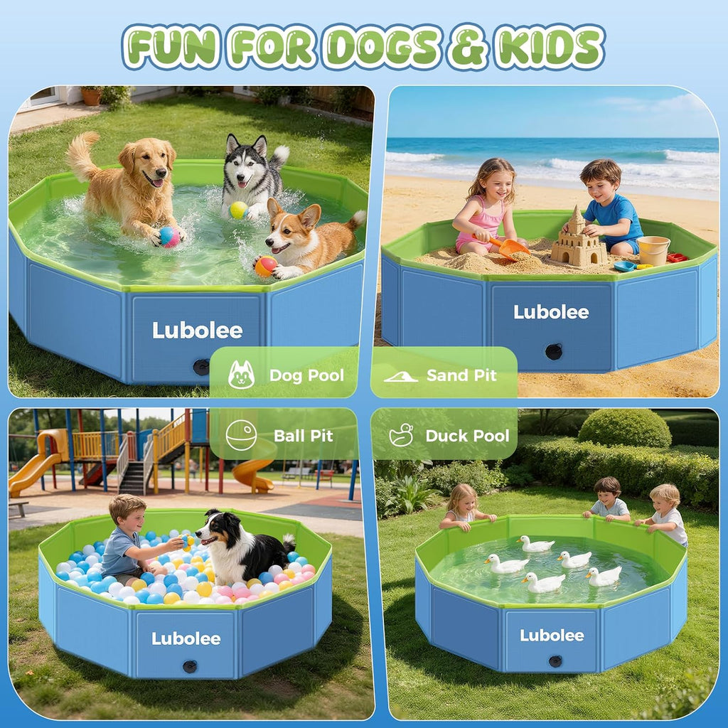 Faltbarer Hundepool 120 x 30 cm aus verdicktem PVC mit rutschfester Oberflaeche