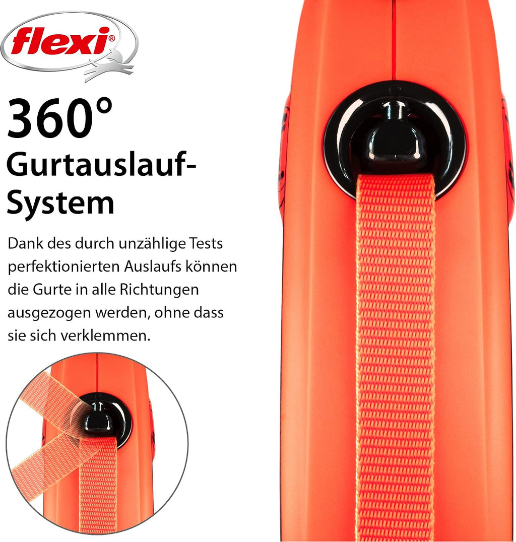 flexi Xtreme L Gurt-Rollleine 8 m fuer Hunde bis schwarz/orange 3m-8m