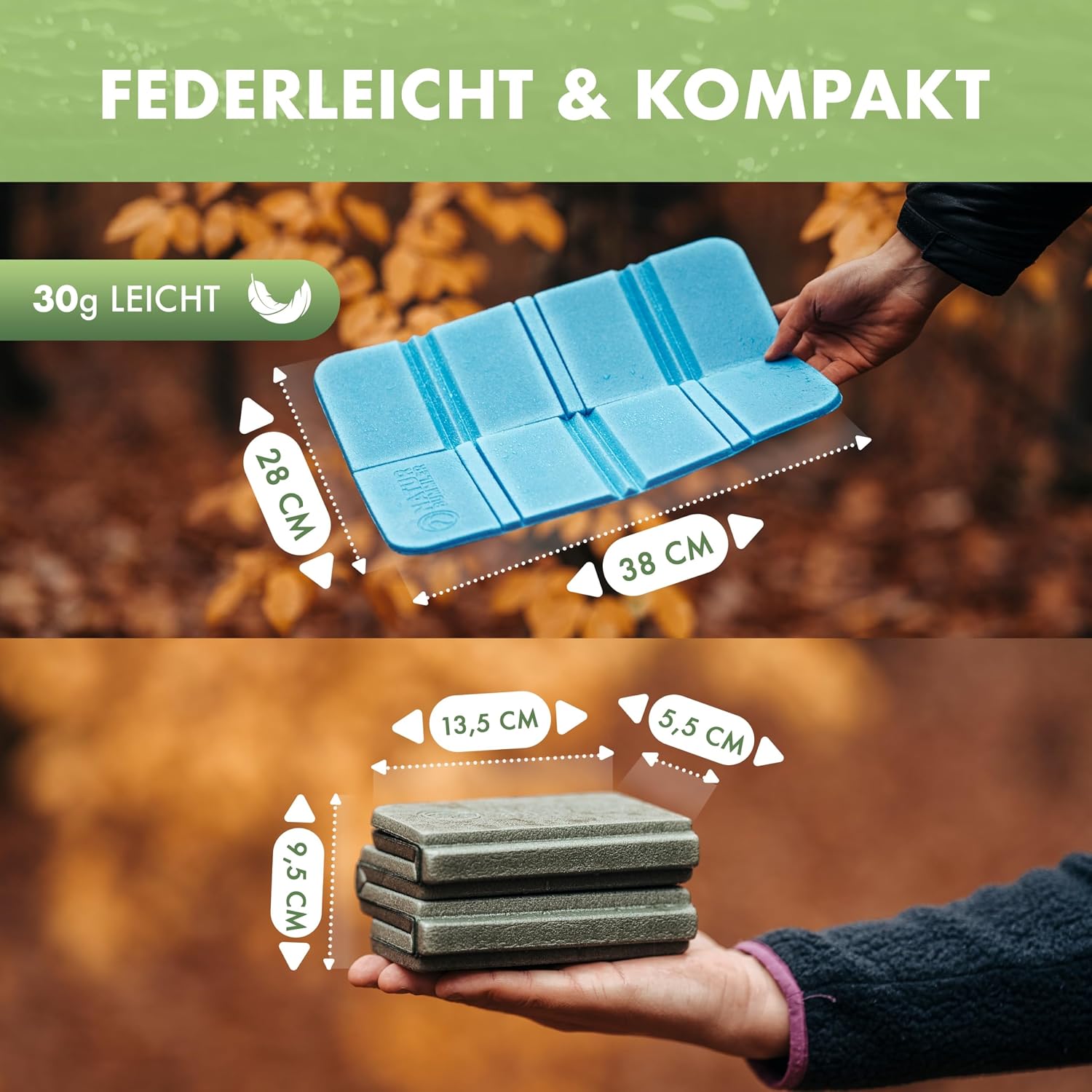 NATURBUMMLER faltbares Sitzkissen 1cm wasserdicht ultraleicht 2er Set