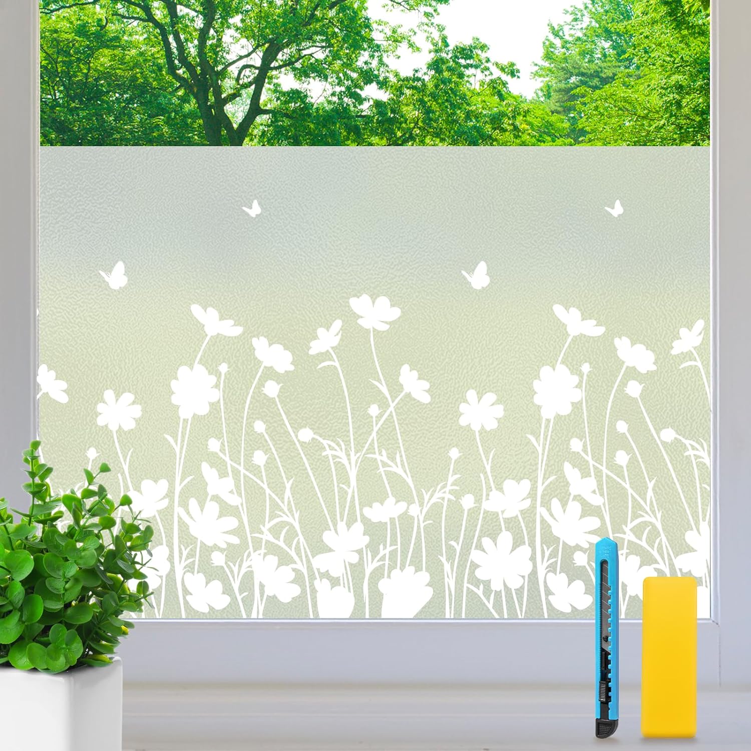 Spiegelfolie Sichtschutz Fensterfolie 44,5x200cm selbsthaftend UV- und Hitzeschu
