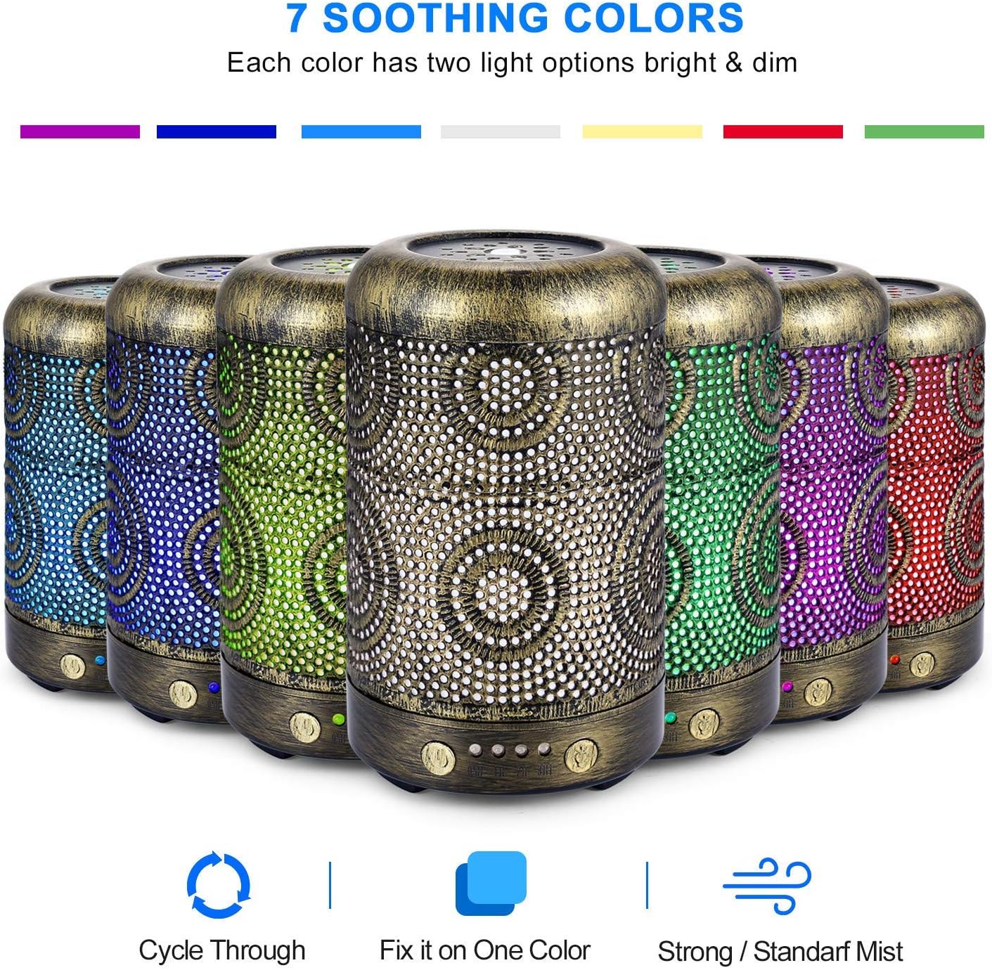 SALKING Aroma Diffuser Metall Duftdiffusor LED Gold