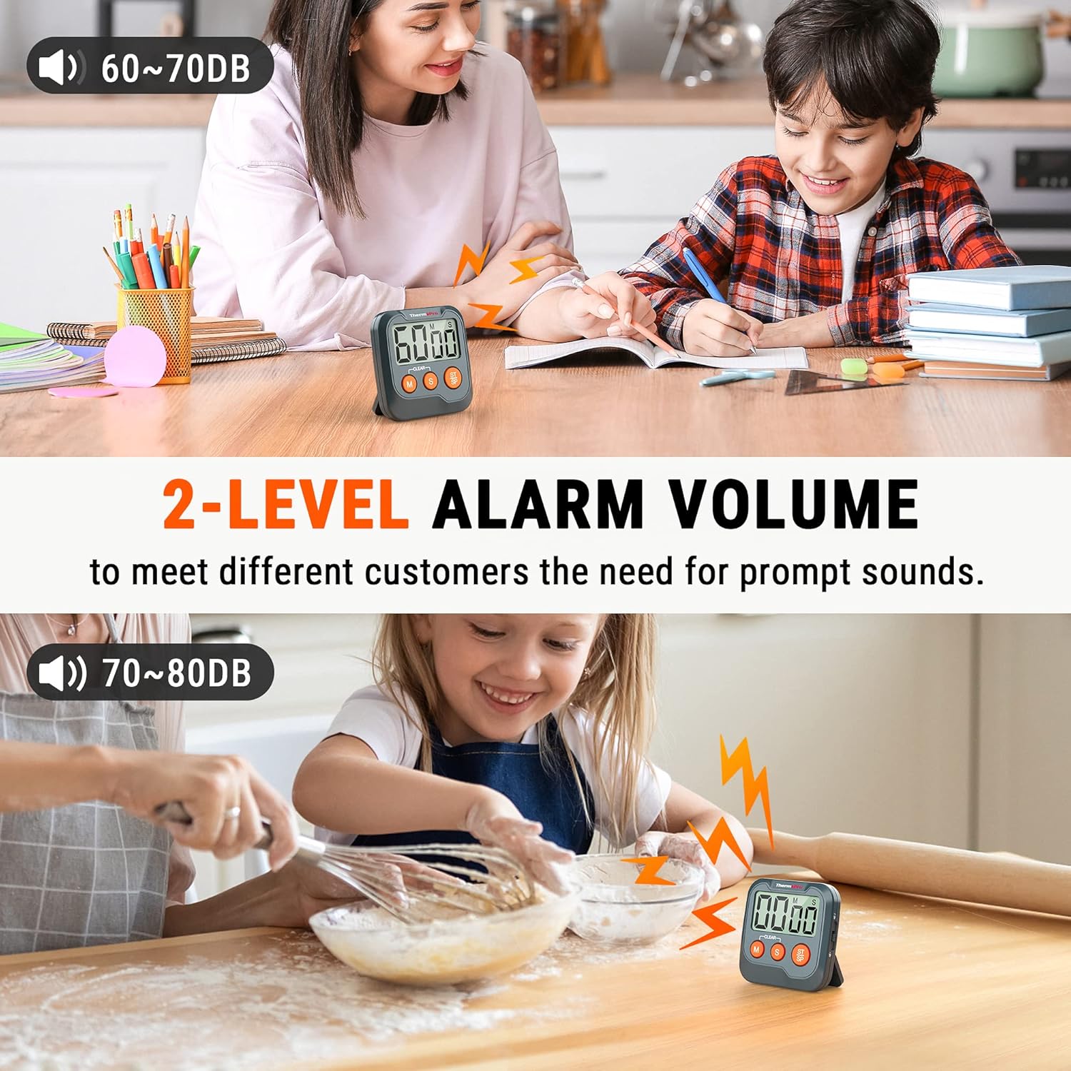 ThermoPro TM01 Digital Kuechentimer LCD Alarm Uhr Minuten Sekunden