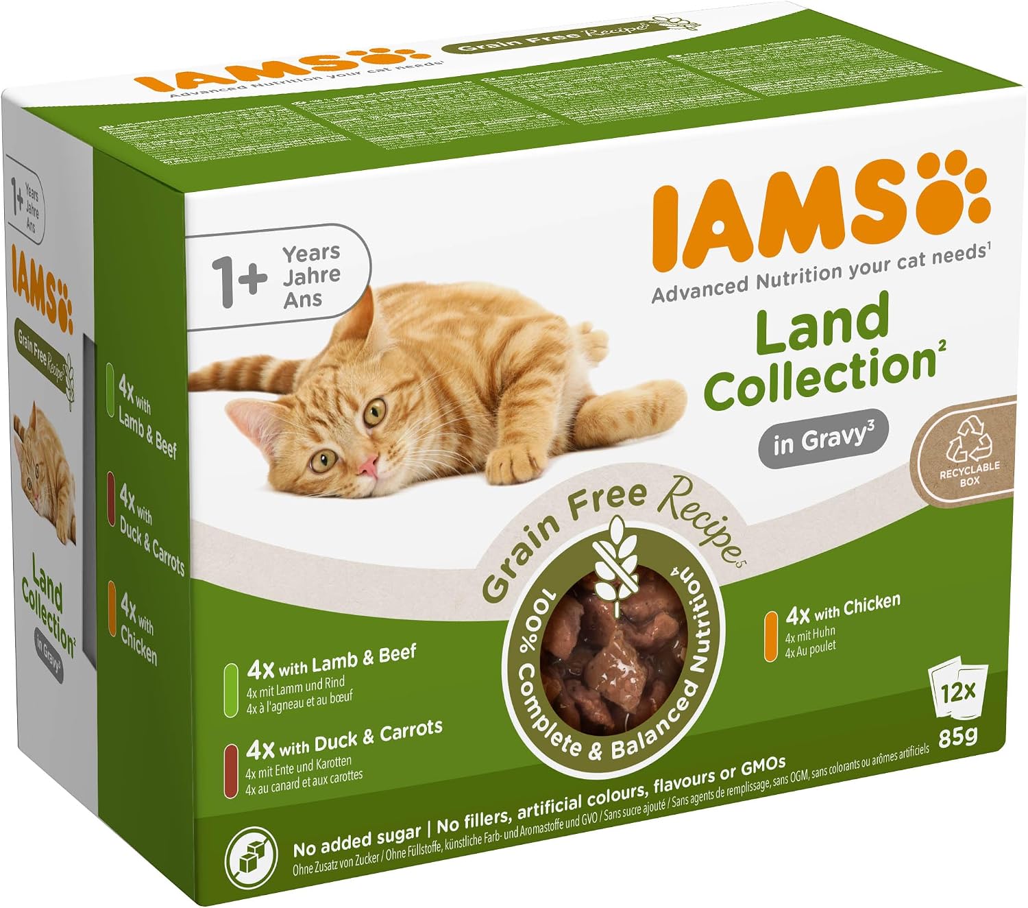 IAMS Delights Land Collection Katzenfutter Nass 12 x 85g getreidefrei ab 1 Jahr