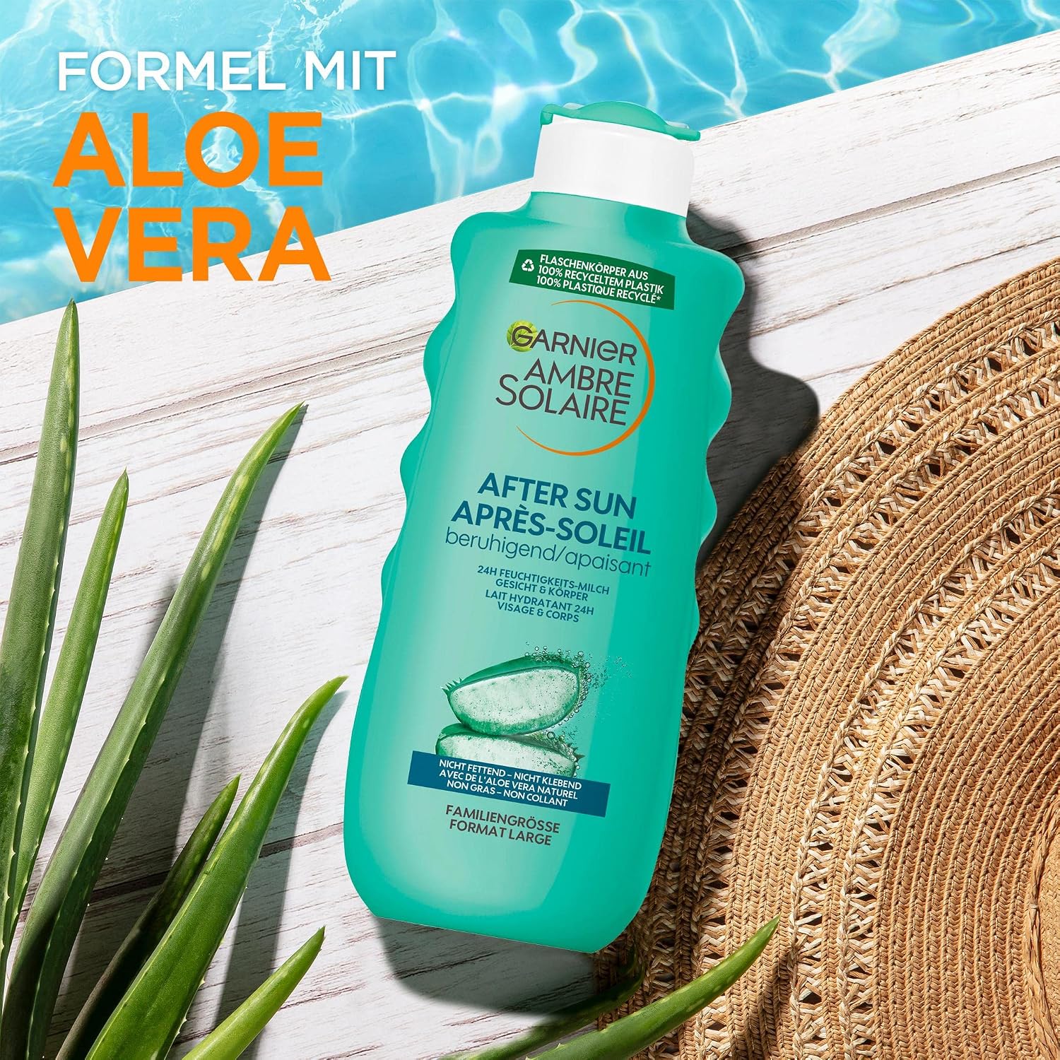 Garnier Ambre Solaire After Sun Feuchtigkeitsmilch 400ml fuer Gesicht & Koerper
