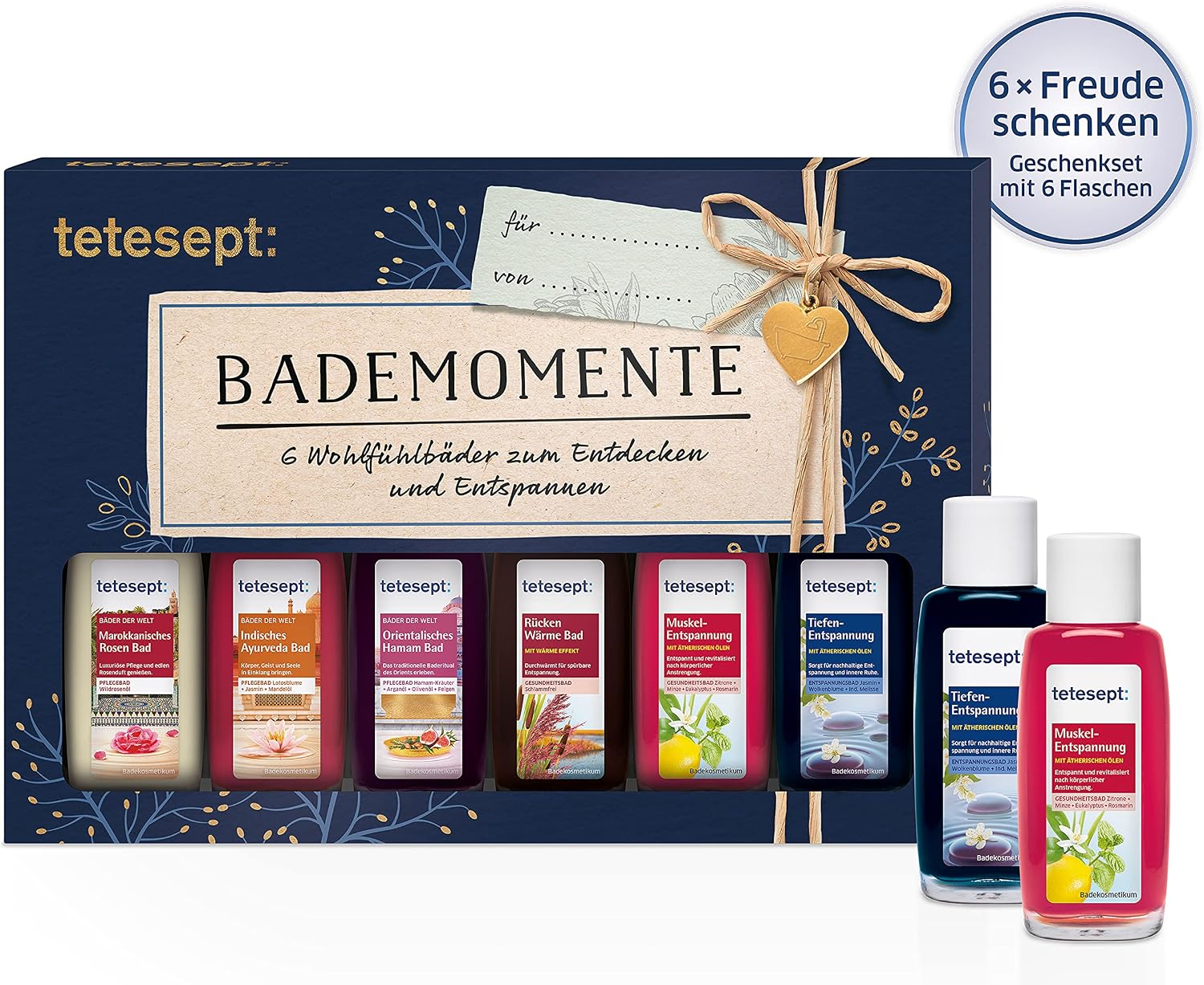 Tetesept Baeder Geschenkset 6 x Badezusatz Probierset Bademomente