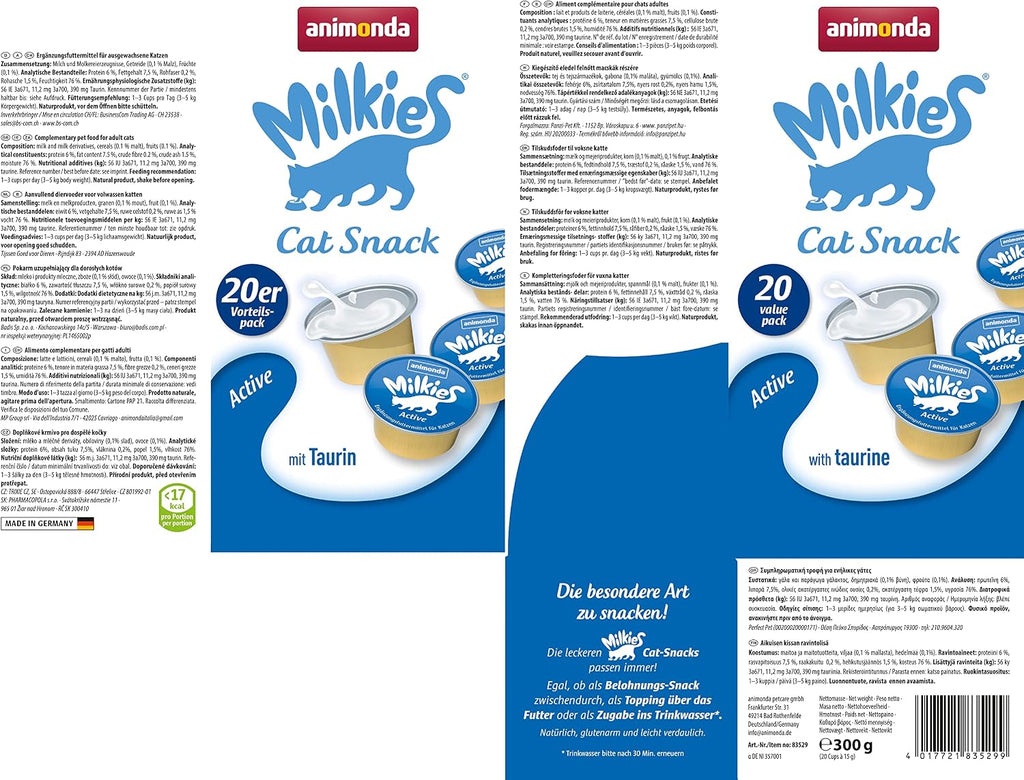 animonda Milkies Katzensnack Cups Selection Mixpack 20 x