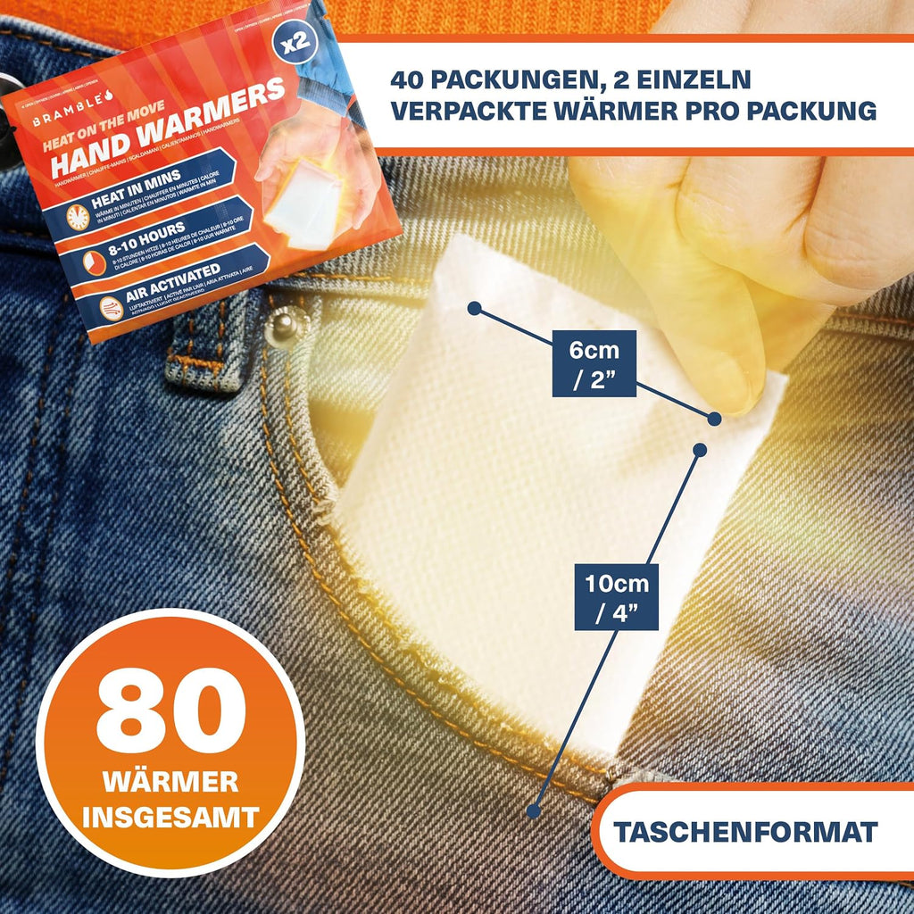 Bramble Handschuhwaermer luftaktivierte Taschenwaermer fuer Outdoor Aktivitaeten
